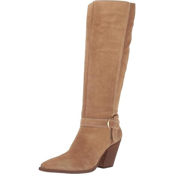 NEW Vince Camuto Women's 5 Grathlyn Knee High Boot Warm Tortilla Brown 3" Heels - Picture 1 of 11